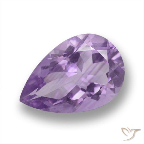 4.58ct 자연스러운 미디엄 바이올렛 자수정, 배 모양, VVS