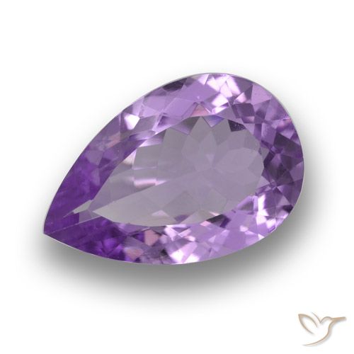 4.85ct 자연스러운 미디엄 바이올렛 자수정, 배 모양, VVS