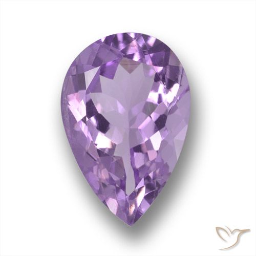 5.41ct 자연스러운 미디엄 바이올렛 자수정, 배 모양, VS
