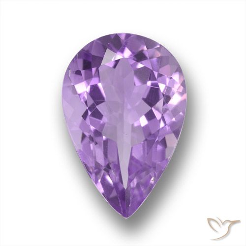 5.30ct 자연스러운 보라색 보라색 자수정, 배 모양, VS