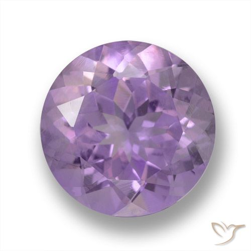 3.96ct 자연스러운 미디엄 핑크 바이올렛 자수정, 둥근, VVS