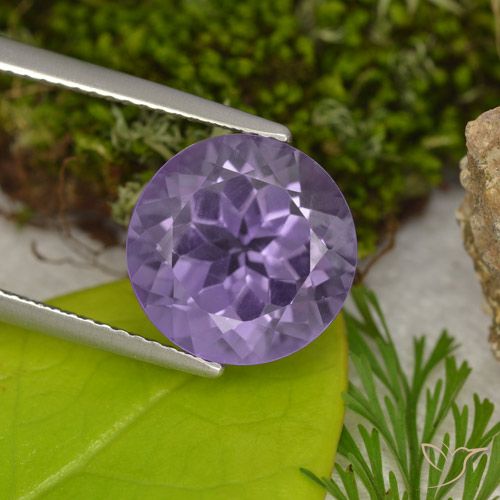 4.80ct 자연스러운 미디엄 바이올렛 자수정, 둥근, VVS