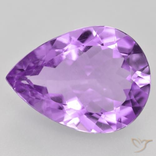 7.71ct 자연스러운 분홍빛이 도는 보라색 자수정, 배 모양, VVS-VS