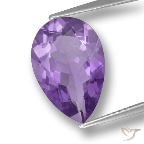 4.60ct 자연스러운 딥 바이올렛 자수정, 배 모양, VVS