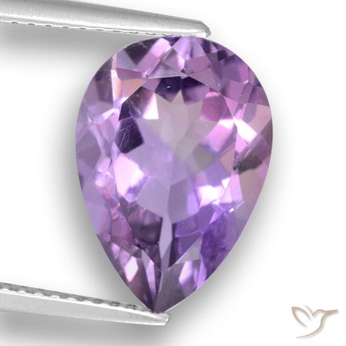 5.07ct 자연스러운 보라색 보라색 자수정, 배 모양, VVS-VS