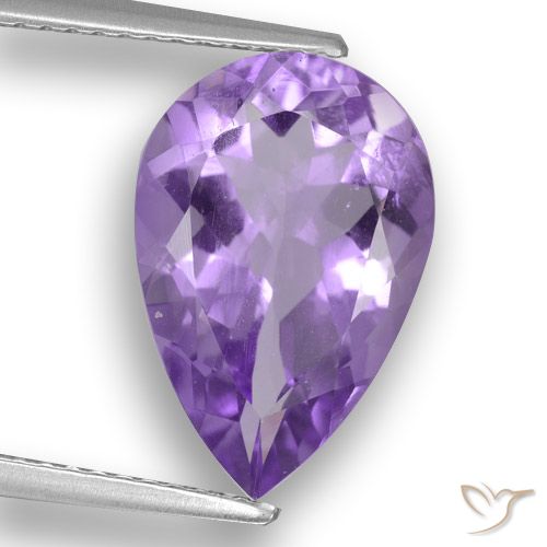 4.33ct 자연스러운 미디엄 바이올렛 자수정, 배 모양, VVS