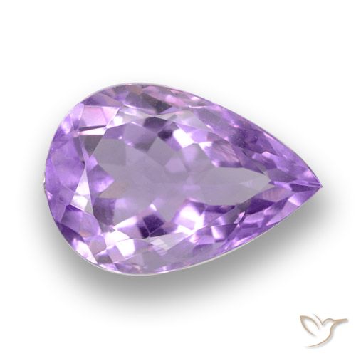 5.72ct 자연스러운 미디엄 바이올렛 자수정, 배 모양, VVS