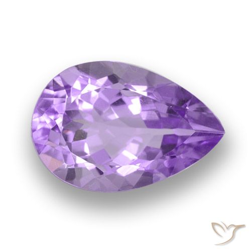 6.29ct 자연스러운 미디엄 바이올렛 자수정, 배 모양, VVS