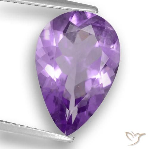 4.34ct 자연스러운 딥 바이올렛 자수정, 배 모양, VVS-VS