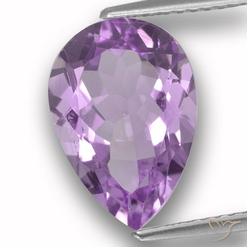 3.72ct 자연스러운 미디엄 핑크 바이올렛 자수정, 배 모양, VVS-VS