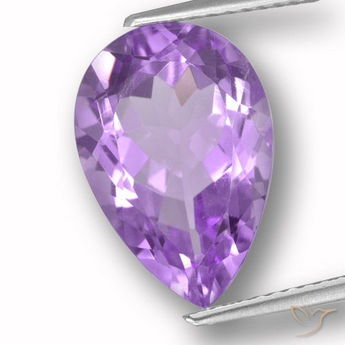 5.86ct 자연스러운 보라색 보라색 자수정, 배 모양, VVS-VS