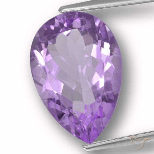 5.32ct 자연스러운 딥 바이올렛 자수정, 배 모양, VVS-VS