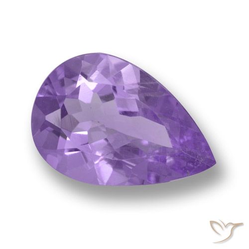2.84ct 자연스러운 미디엄 바이올렛 자수정, 배 모양, VVS-VS