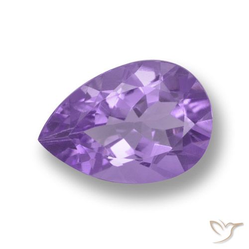3.41ct 자연스러운 미디엄 바이올렛 자수정, 배 모양, VVS-VS