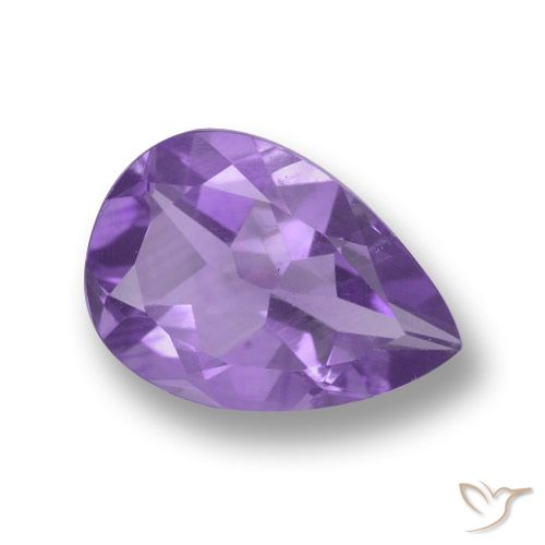 3.13ct 자연스러운 미디엄 바이올렛 자수정, 배 모양, VVS-VS