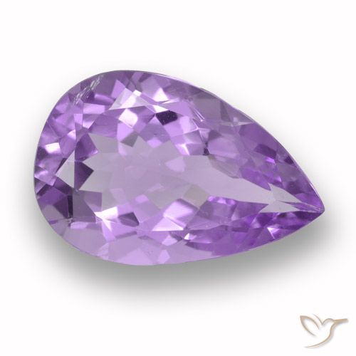 4.87ct 자연스러운 미디엄 바이올렛 자수정, 배 모양, VVS-VS