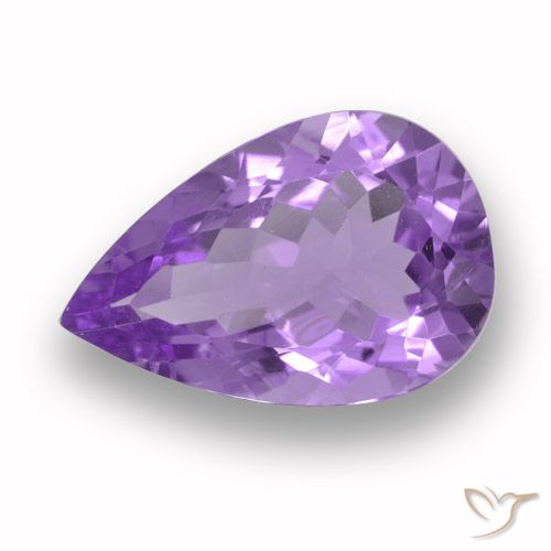 4.63ct 자연스러운 미디엄 바이올렛 자수정, 배 모양, VVS-VS