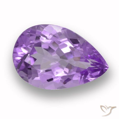 5.18ct 자연스러운 분홍빛이 도는 보라색 자수정, 배 모양, VVS-VS