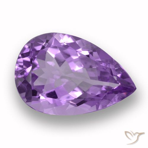 5.26ct 자연스러운 미디엄 바이올렛 자수정, 배 모양, VVS