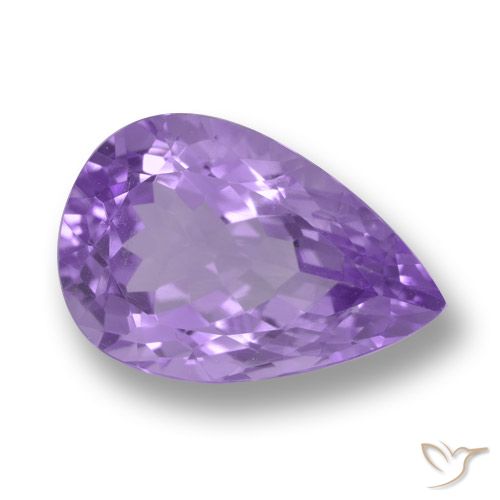 5.85ct 자연스러운 미디엄 바이올렛 자수정, 배 모양, VVS-VS