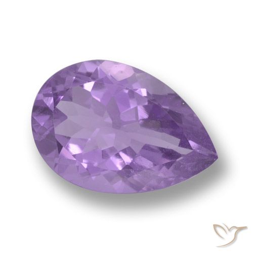 5.30ct 자연스러운 미디엄 바이올렛 자수정, 배 모양, VS