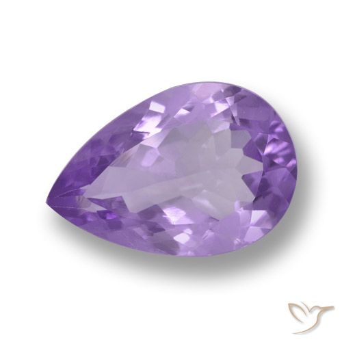 4.96ct 자연스러운 미디엄 바이올렛 자수정, 배 모양, VVS-VS