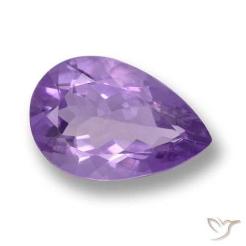 4.49ct 자연스러운 미디엄 바이올렛 자수정, 배 모양, VVS-VS