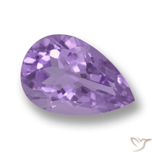 4.94ct 자연스러운 분홍빛이 도는 보라색 자수정, 배 모양, VVS