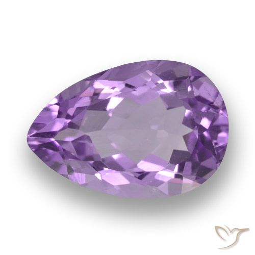 4.00ct 자연스러운 미디엄 바이올렛 자수정, 배 모양, VVS
