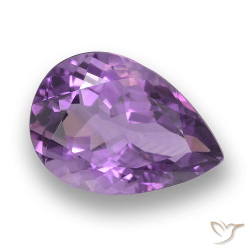 3.88ct 자연스러운 딥 퍼플리쉬 바이올렛 자수정, 배 모양, VVS-VS