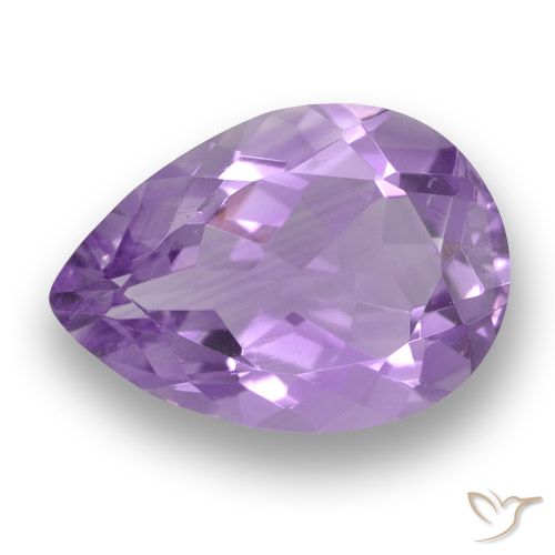 3.29ct 자연스러운 미디엄 바이올렛 자수정, 배 모양, VVS