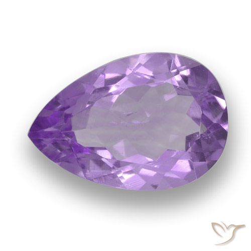 3.74ct 자연스러운 미디엄 바이올렛 자수정, 배 모양, VS
