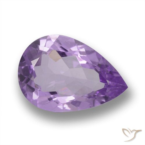 3.48ct 자연스러운 미디엄 바이올렛 자수정, 배 모양, VVS