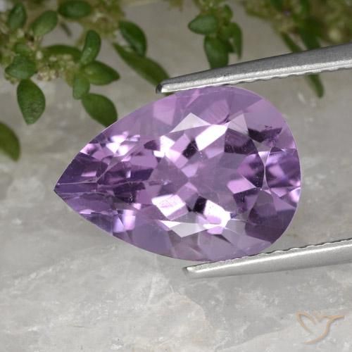 3.43ct 자연스러운 미디엄 바이올렛 자수정, 배 모양, VS