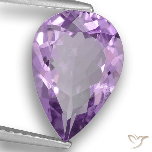 2.84ct 자연스러운 미디엄 바이올렛 자수정, 배 모양, VS