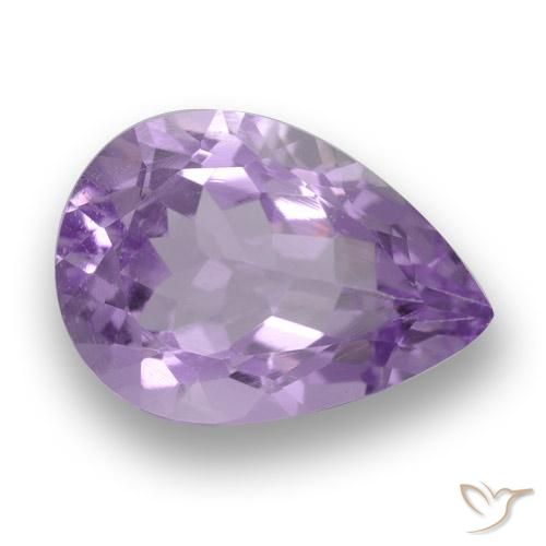 3.38ct 자연스러운 미디엄 바이올렛 핑크 자수정, 배 모양, VS