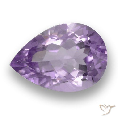 3.70ct 자연스러운 미디엄 바이올렛 핑크 자수정, 배 모양, VS
