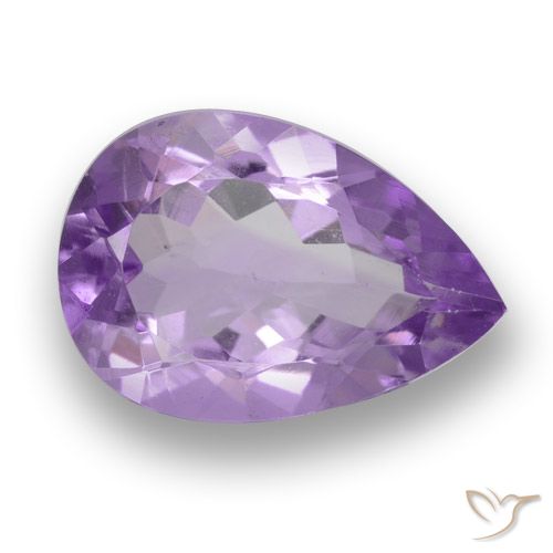 3.14ct 자연스러운 미디엄 바이올렛 자수정, 배 모양, VS