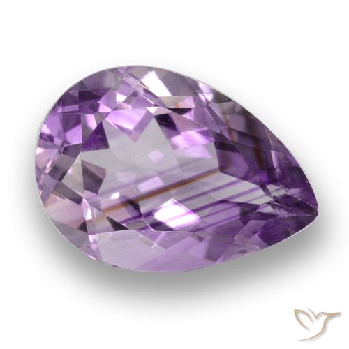 3.91ct 자연스러운 보라색 보라색 자수정, 배 모양, VS
