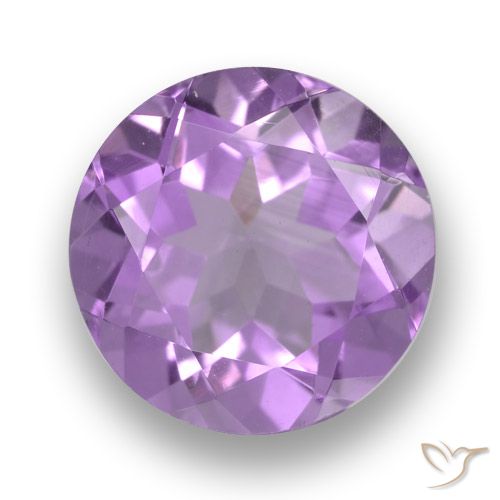 2.52ct 자연스러운 미디엄 핑크빛이 도는 바이올렛 자수정, 둥근, VVS