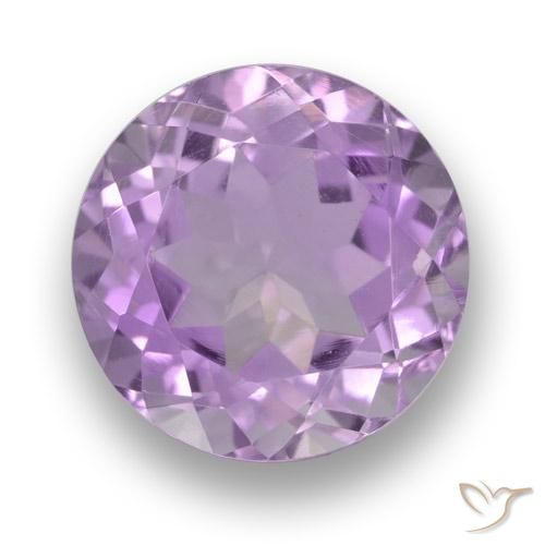 3.87ct 자연스러운 미디엄 핑크 바이올렛 자수정, 둥근, VVS