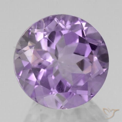 6.16ct 자연스러운 미디엄 라이트 바이올렛 자수정, 둥근, VVS-VS