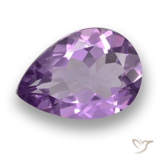 3.91ct 자연스러운 미디엄 바이올렛 핑크 자수정, 배 모양, VVS-VS