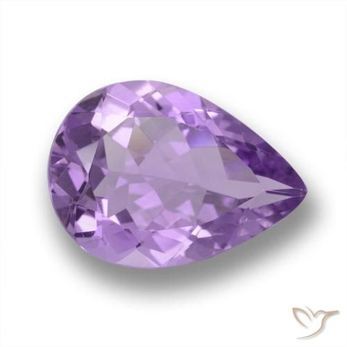 4.18ct 자연스러운 미디엄 바이올렛 자수정, 배 모양, VVS
