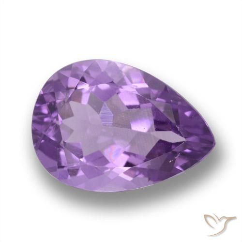 4.87ct 자연스러운 미디엄 바이올렛 자수정, 배 모양, VVS