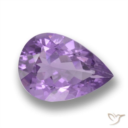 4.33ct 자연스러운 미디엄 바이올렛 자수정, 배 모양, VVS