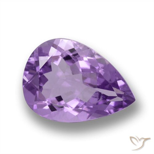 4.43ct 자연스러운 미디엄 바이올렛 자수정, 배 모양, VVS
