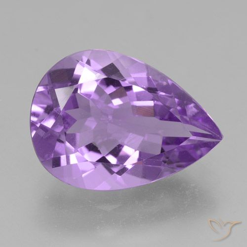 4.40ct 자연스러운 보라색 보라색 자수정, 배 모양, VVS