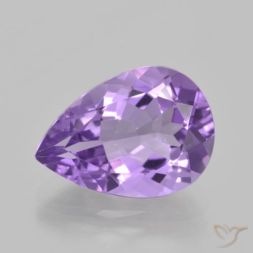 4.48ct 자연스러운 미디엄 바이올렛 자수정, 배 모양, VVS
