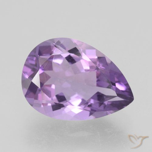 4.65ct 자연스러운 미디엄 바이올렛 자수정, 배 모양, VVS
